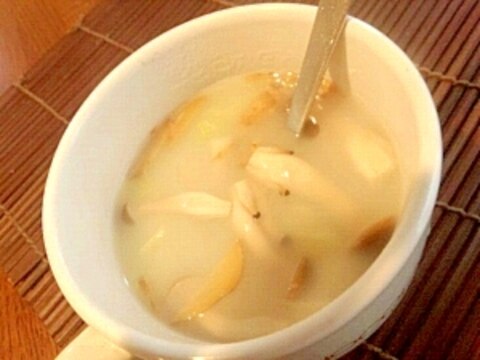 リセットスープ、キャベツとしめじの生姜豆乳スープ